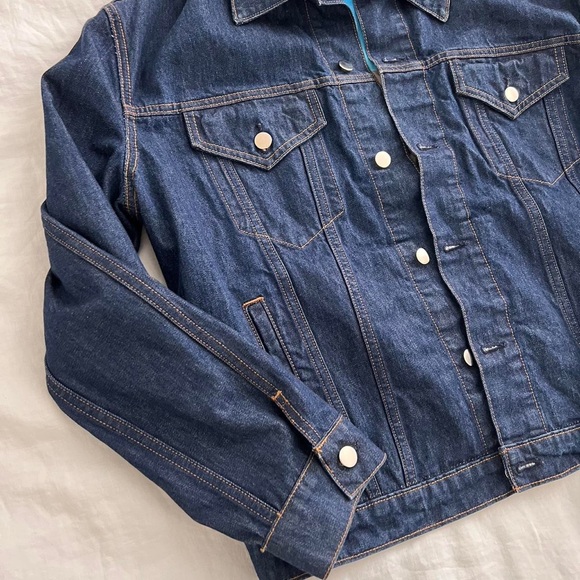 Silver Lining dark denim jean jacket - size large - Picture 3 of 6